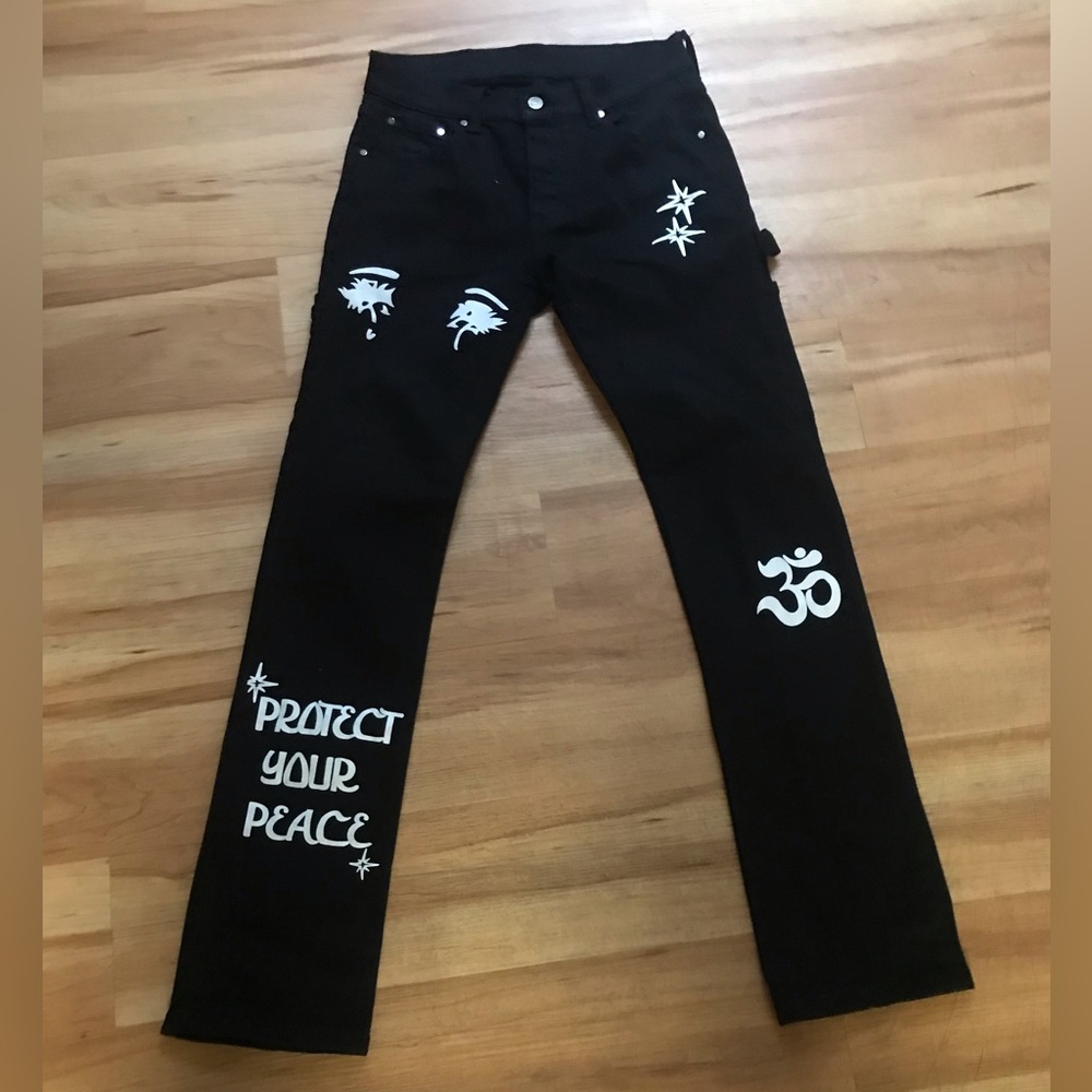 Dript Denim Protect Peace Black Carpenter Jeans